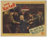 6m665 MR. WONG, DETECTIVE LC 1938 Boris Karloff, Grant Withers & George Lloyd interrogate St. Polis!