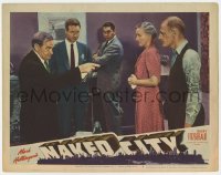6m680 NAKED CITY LC #7 1947 cop Arthur O'Connell watches Barry Fitzgerald point at older couple!