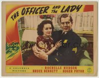 6m697 OFFICER & THE LADY LC 1941 close up of Rochelle Hudson & policeman Bruce Bennett on couch!