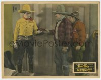6m712 PAINTED POST LC 1928 great close up of cowboy Tom Mix returning the stolen goods!