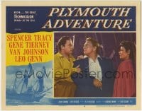6m730 PLYMOUTH ADVENTURE LC #4 1952 worried Gene Tierney watches Leo Genn grab Spencer Tracy!