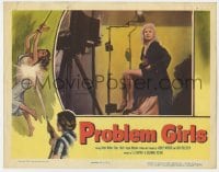 6m743 PROBLEM GIRLS LC 1953 sexy bad blonde model posing in front of camera, great border art!