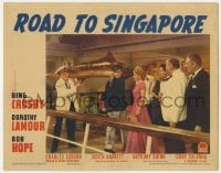 6m769 ROAD TO SINGAPORE LC 1940 ship passengers watch Bob Hope & Bing Crosby carrying marlin!