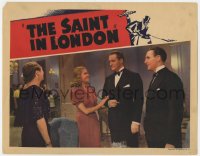6m784 SAINT IN LONDON LC 1939 smoking George Sanders in tuxedo as Simon Templar with Sally Gray!