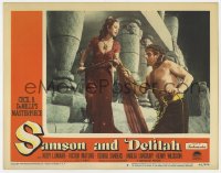 6m788 SAMSON & DELILAH LC #6 1949 Hedy Lamarr leading blind Victor Mature w/rope, Cecil B. DeMille