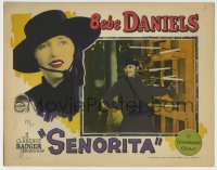 6m804 SENORITA LC 1927 Bebe Daniels in wacky Zorro-like disguise with mustache by swords in wall!