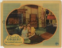 6m812 SHE MARRIED HER BOSS LC 1935 Melvyn Douglas watches Claudette Colbert w/Bartlett & daughter!