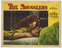 6m830 SMUGGLERS LC #6 1948 romantic close up of Richard Attenborough & Jean Kent in bed!