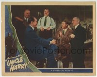 6m862 STRANGE AFFAIR OF UNCLE HARRY LC 1945 George Sanders laughing with Harry Von Zell & others!