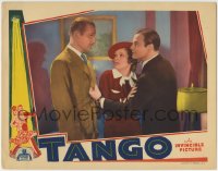 6m887 TANGO LC 1936 close up of scared Marian Nixon between Chick Chandler & George Meeker!