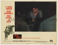 6m934 TRUE GRIT LC #7 1969 c/u of John Wayne as Rooster Cogburn wearing eyepatch & pointing gun!