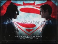 6p571 BATMAN V SUPERMAN DS British quad 2016 Ben Affleck and Henry Cavill in title roles facing off!