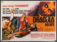 6p588 DRACULA A.D. 1972 British quad 1972 Hammer vampire horror, Christopher Lee, Caroline Munro!