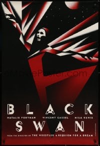 6p559 BLACK SWAN teaser DS English 1sh 2010 Portman, striking La Boca deco art of dancer!