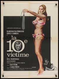 6p362 10th VICTIM French 23x31 1967 La Decima Vittima, sexy Ursula Andress by Charles Rau!