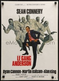 6p408 ANDERSON TAPES French 15x24 1971 art of Sean Connery & gang of masked robbers, Sidney Lumet!