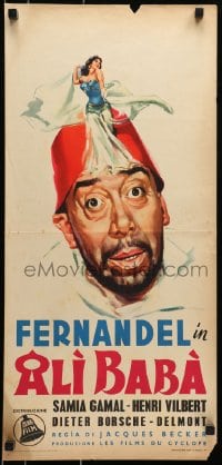 6p457 ALI BABA & THE FORTY THIEVES Italian locandina 1954 wonderful different art of Fernandel!