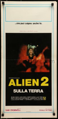 6p459 ALIEN 2 Italian locandina 1980 Italian sci-fi ripoff unrelated to first Alien, wacky monster image!