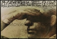 6p898 AND THE SHIP SAILS ON Polish 27x39 1985 Federico Fellini, cool different art by Walkuski!