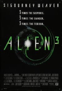 6r022 ALIEN 3 1sh 1992 Sigourney Weaver, 3 times the danger, 3 times the terror!