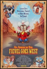 6r035 AMERICAN TAIL: FIEVEL GOES WEST advance DS 1sh 1991 animated western, there's a new mouse in town!