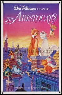 6r041 ARISTOCATS 1sh R1987 Walt Disney feline jazz musical cartoon, great colorful art!