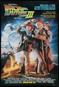 6r056 BACK TO THE FUTURE III advance DS 1sh 1990 Michael J. Fox, Chris Lloyd, Zemeckis, Drew art!