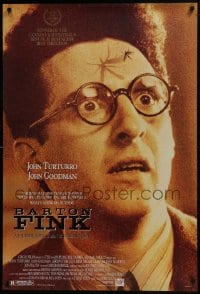 6r060 BARTON FINK DS 1sh 1991 Coen Brothers, wacky c/u of John Turturro with mosquito on forehead!
