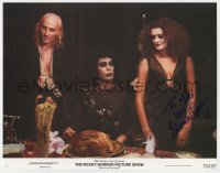 6s090 ROCKY HORROR PICTURE SHOW signed color 11x14 still #6 1975 by Patricia Quinn, c/u with Curry!