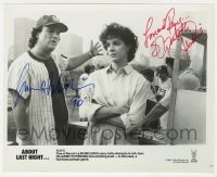 6s143 ABOUT LAST NIGHT signed 8x10 still 1986 by BOTH Jim Belushi AND Elizabeth Perkins!