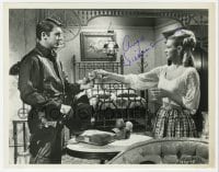 6s158 ANGIE DICKINSON signed 8x10 still 1967 close up with Chad Everett in The Last Challenge!