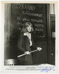 6s166 ANNE MEARA signed 8x10.25 still 1980 as a high school teacher explaining tyranny in Fame!