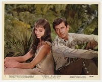 6s170 ANTHONY PERKINS signed color 8x10 still #2 1959 with sexy Audrey Hepburn in Green Mansions!