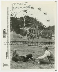 6s176 BARRY LEVINSON signed 8.25x10 still 1984 candid with Robert Redford on the set of The Natural!