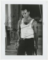 6s702 BRUCE WILLIS signed 8x10 REPRO still 1990s classic image as John McClane from Die Hard!