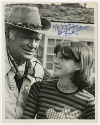 6s199 BUDDY EBSEN signed TV 7x9 still 1976 smiling close up with Jill Martin from Barnaby Jones!