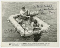 6s201 BURL IVES signed 8x10 still 1964 w/Robert Walker Jr. in sinking raft from Ensign Pulver!