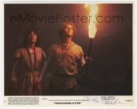 6s202 CAITLIN CLARKE signed 8x10 mini LC #8 1981 close up with Peter MacNicol in Dragonslayer!
