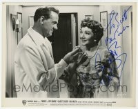 6s217 CLAUDETTE COLBERT signed 8x10 still 1961 close up with Karl Malden in her last movie, Parrish!