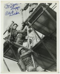 6s221 CLINT WALKER signed 8x10.25 still 1967 in a great scene with Trini Lopez from The Dirty Dozen!
