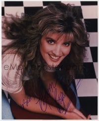 6s714 CRYSTAL BERNARD signed color 8x10 REPRO still 1990s smiling portrait of the Wings TV star!