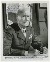 6s233 DEAN JAGGER signed 8.25x10 still 1967 great close portrait in uniform from First to Fight!