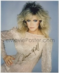 6s618 DONNA MILLS signed color 8x10 publicity still 1980s sexy glamour portrait with great hair!