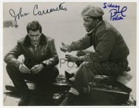 6s261 EDGE OF THE CITY signed 7.5x9.5 still 1956 by BOTH John Cassavetes AND Sidney Poitier!