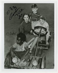 6s755 EUGENE LEE signed 8x10.25 REPRO still 1980s Porky in homemade car with other Our Gang kids!