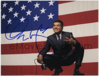 6s770 GEORGE LOPEZ signed color 8.5x11 REPRO still 2000s the Latino comedian by American flag!
