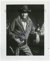 6s776 GLENN FORD signed 8x10 REPRO still 1980s great portrait in cowboy hat standing by bar!