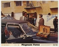 6s306 HAL HOLBROOK signed 8x10 mini LC #6 1973 with Clint Eastwood in a scene from Magnum Force!