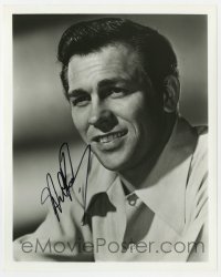 6s790 HOWARD KEEL signed 8x10 REPRO still 1980s head & shoulders portrait of the MGM musical star!