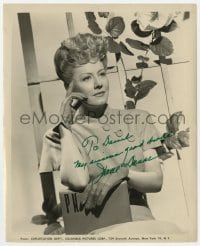 6s329 IRENE DUNNE signed 8.25x10 still 1945 great posed portrait holding book from Over 21!